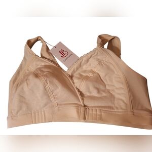 EASE Blooming BRA for Seniors Front Closure Beige BRA Comfy Large NWT Cotton